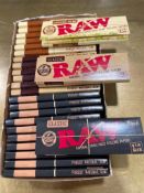 (25) PACKS OF ASSORTED RAW 1-1/4 ROLLING PAPERS