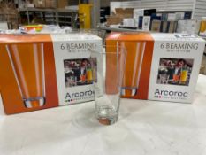 2 BOXES OF 12.75 OZ BEAMING GLASSES, ARCOROC - 6 PER BOX - NEW