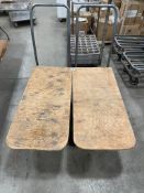 LOT OF (2) WOOD TOP WAREHOUSE STOCKING CART