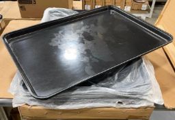 OMCAN 25.5” X 17.25” BLACK FIBERGLASS MARKET TRAY, LOT OF 12, NEW