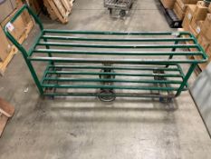 2 TIER GREEN STEEL WAREHOUSE STOCKING CART