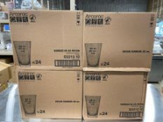 4 CASES OF 20OZ/591ML PRYSM COOLER GLASS, ARCOROC E5213 - 24 PER CASE