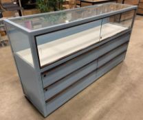 VISUAL ELEMENTS CUSTOM 72" X 20" DISPLAY CASE WITH 4 DRAWERS