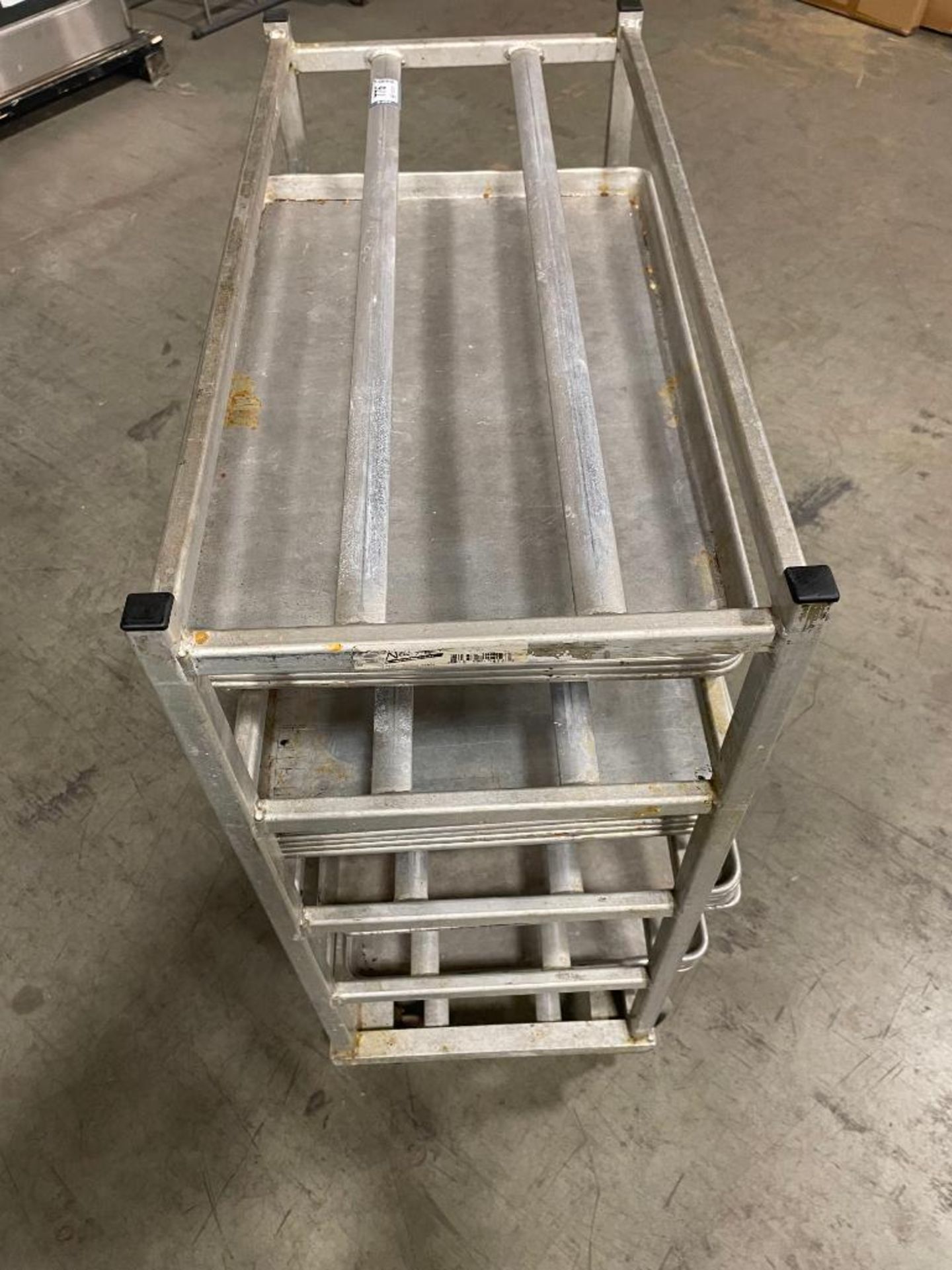 5 TIER STAINLESS STEEL MOBILE PLATTER CART WITH (24) FULL SIZE BUN PANS - Image 7 of 8