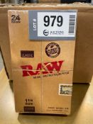 NEW BOX OF RAW 1-1/4 CLASSIC NATURAL UNREFINED ROLLING PAPERS