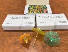 3 BOXES OF COCKTAIL PARASOL, JOHNSON ROSE 4601 - NEW