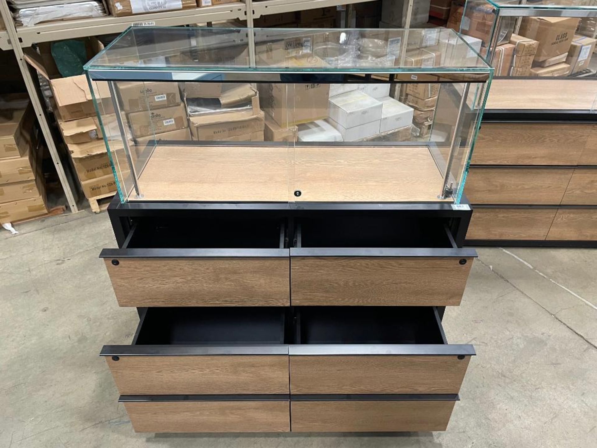 VISUAL ELEMENTS CUSTOM 48" X 20" DISPLAY CASE WITH 4-DRAWERS AND LIGHTING - Image 2 of 11