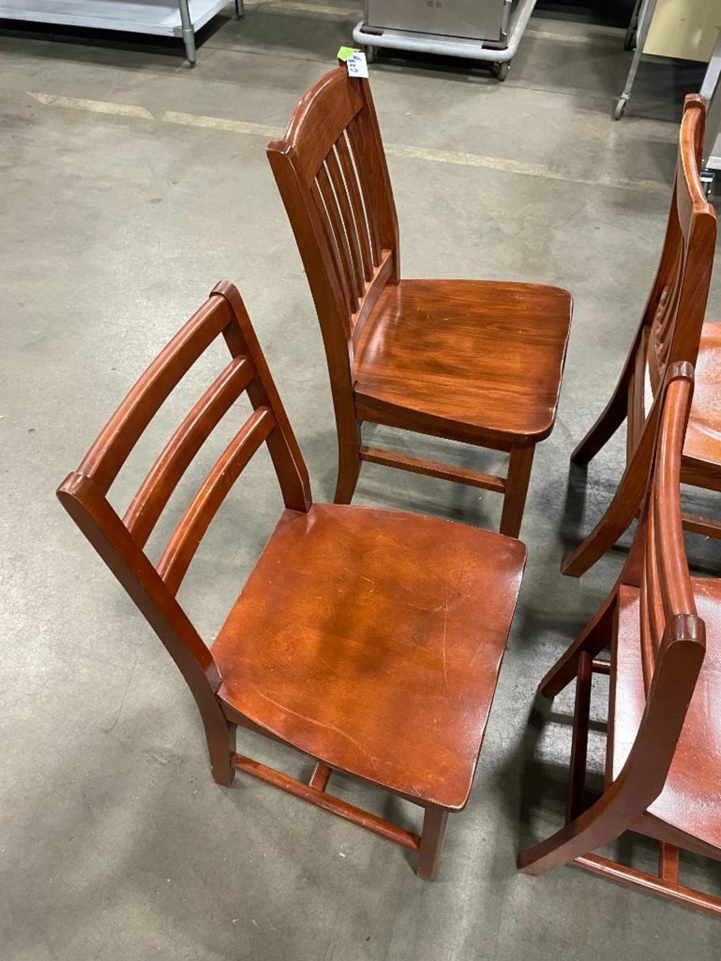 LOT OF (10) DOR-VAL SLAT BACK WOOD DINING CHAIRS - Image 7 of 10