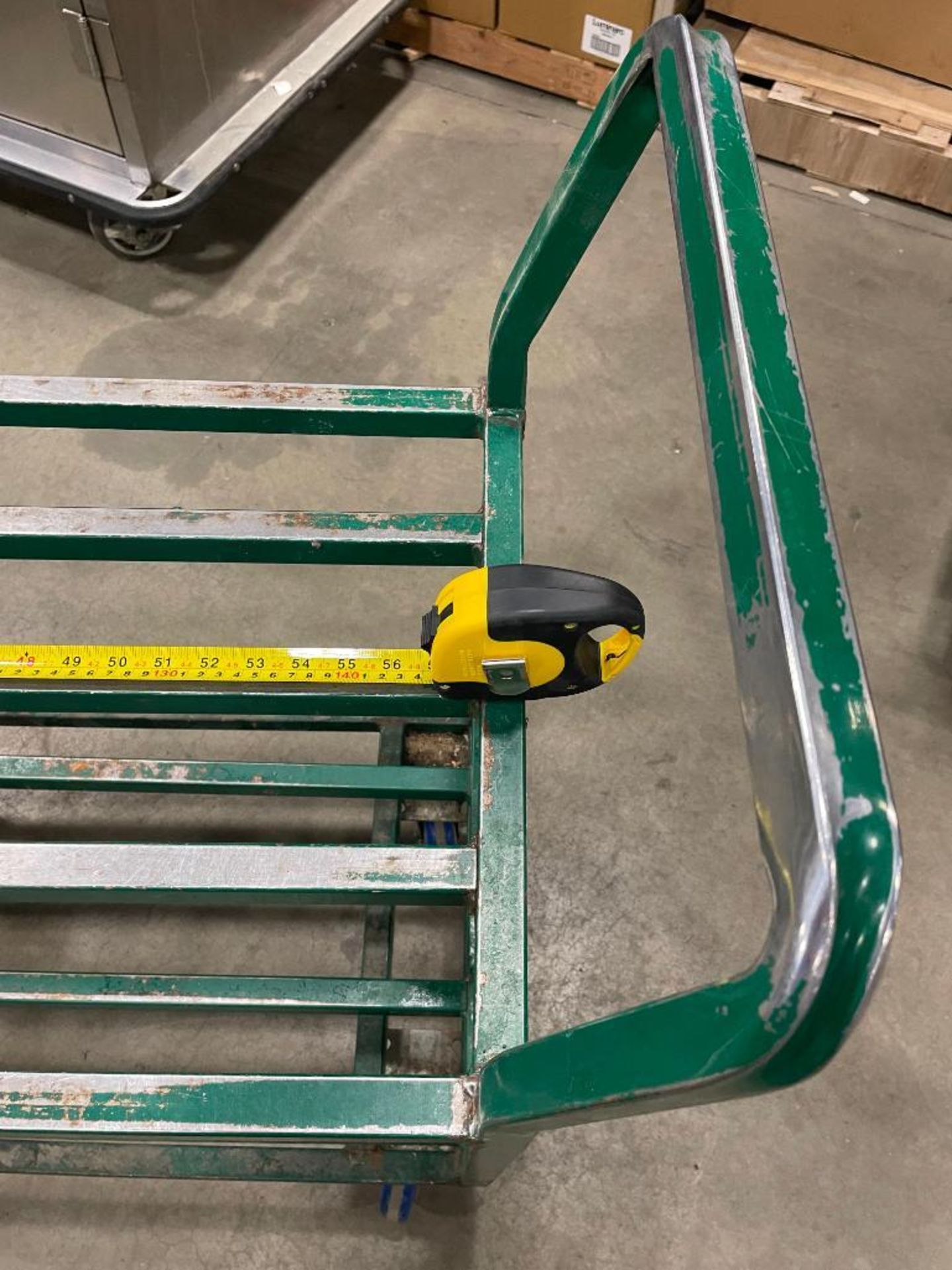 2 TIER GREEN STEEL WAREHOUSE STOCKING CART - Image 3 of 3