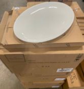 3 CASES OF 12" WHITE COUPE BONE CHINA OVAL PLATTER, ARCOROC "INFINITY" FN515 - LOT OF 36 - NEW