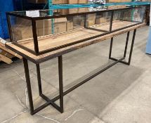 100" WOOD SLAB TABLE DISPLAY CASE