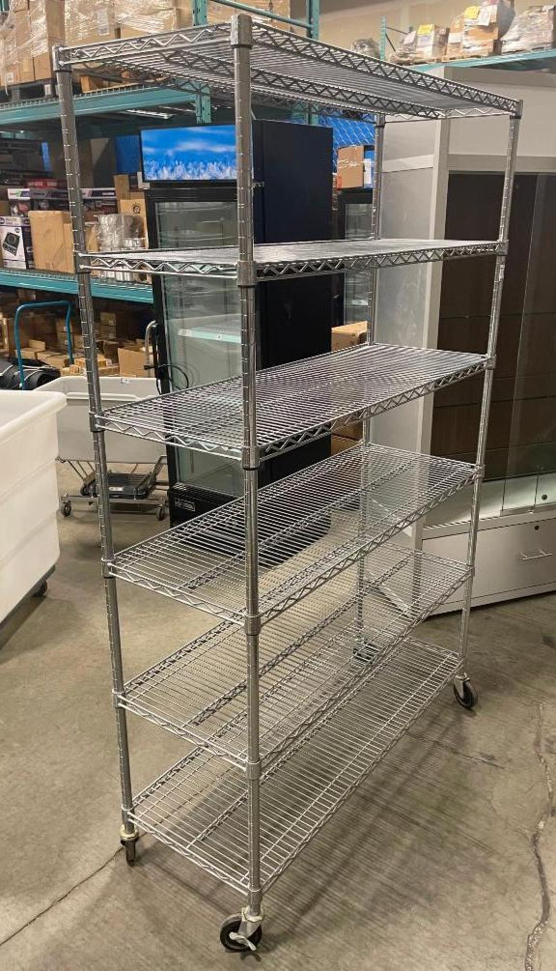 6 TIER CHROME WIRE STORAGE RACK - Image 2 of 5