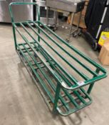 2 TIER GREEN STEEL WAREHOUSE STOCKING CART