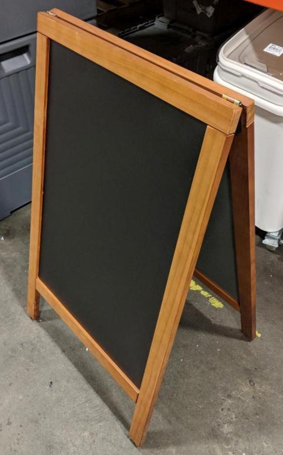 33.5" x 19.75" MAHOGANY A-FRAME SIDEWALK MENU CHALKBOARD - Image 3 of 3