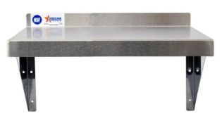 36" X 16" STAINLESS STEEL WALL SHELF - OMCAN 24409 - NEW