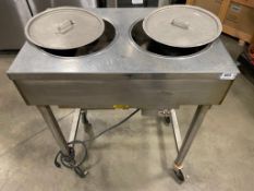 STAINLESS STEEL MOBILE TWIN WELL SOUP WARMER