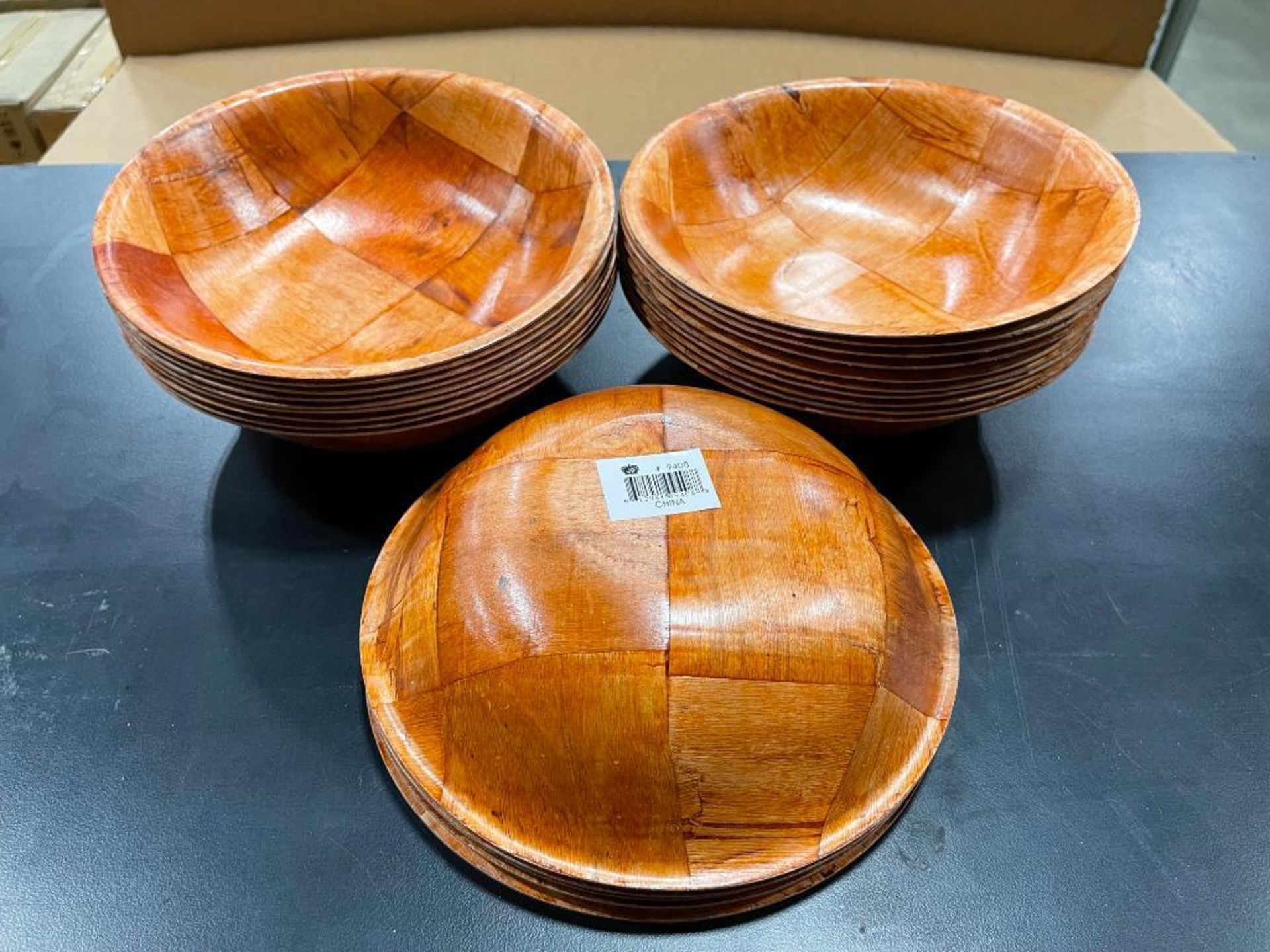 8" WOVEN KEYAKI WOOD SALAD BOWL - JOHNSON ROSE 9408 - LOT OF 24 - NEW - Image 4 of 4