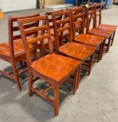 LOT OF (10) DOR-VAL SLAT BACK WOOD DINING CHAIRS