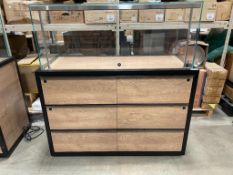 VISUAL ELEMENTS CUSTOM 48" X 20" DISPLAY CASE WITH 4-DRAWERS AND LIGHTING