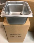BOX OF 1/6 SIZE 4"DEEP STAINLESS STEEL INSERT, JOHNSON ROSE 58604 - LOT OF 12 - NEW