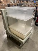 CAMBRO CD100HB CAMDOLLY 32.88" FOOD CARRIER DOLLY & (3) ASSORTED POLY TUBS