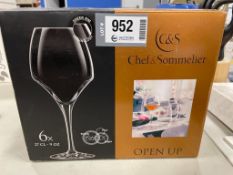 9 OZ OPEN UP WINE GLASSES - LOT OF 6 (1 BOX), CHEF & SOMMELIER - NEW
