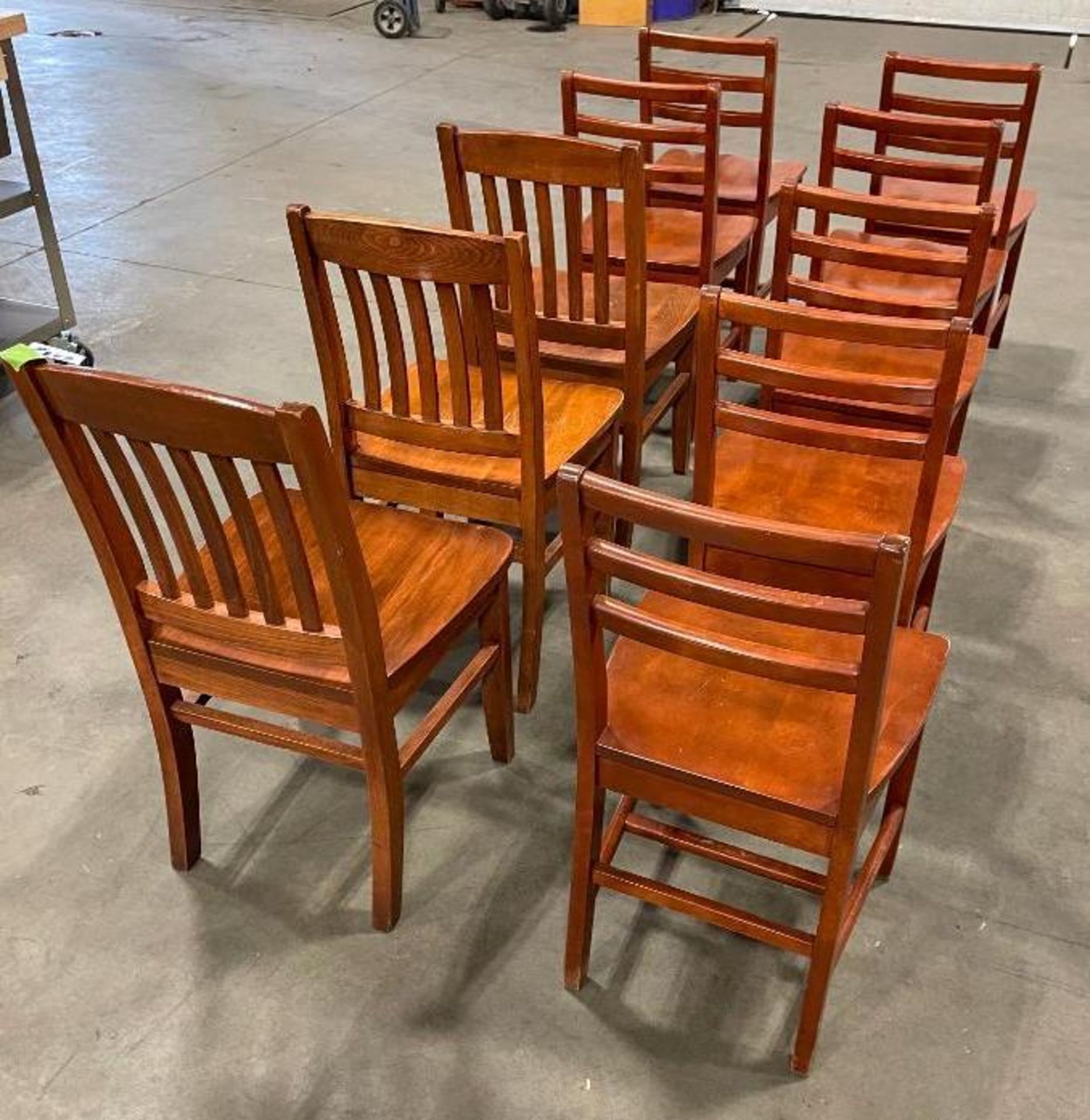 LOT OF (10) DOR-VAL SLAT BACK WOOD DINING CHAIRS - Image 8 of 10