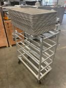 5 TIER STAINLESS STEEL MOBILE PLATTER CART WITH (24) FULL SIZE BUN PANS