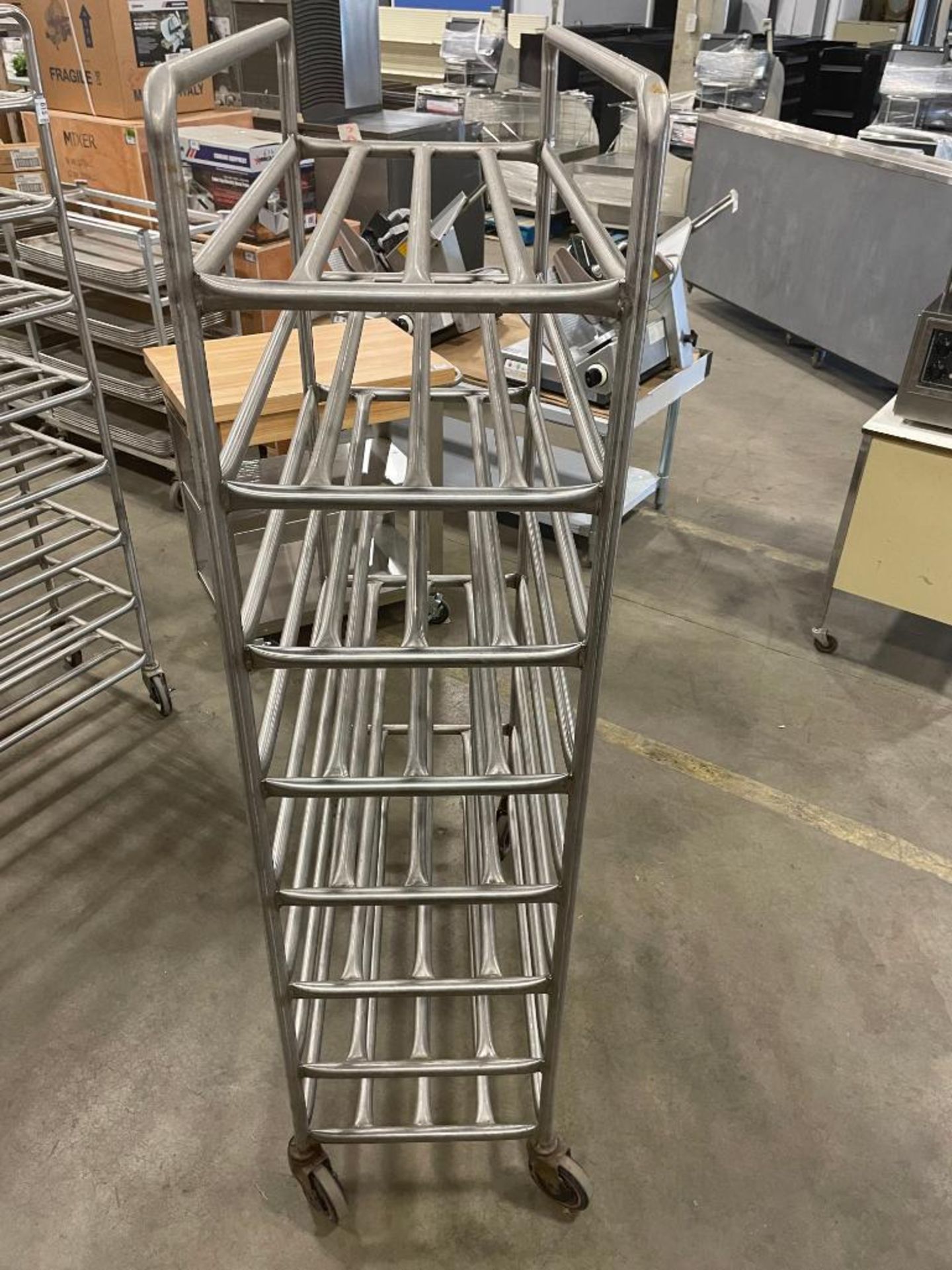 8 TIER STAINLESS STEEL MOBILE PLATTER CART - Image 2 of 4
