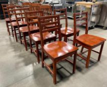 LOT OF (10) DOR-VAL SLAT BACK WOOD DINING CHAIRS
