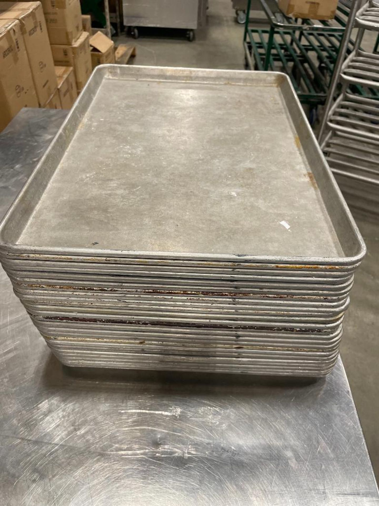 7 TIER STAINLESS STEEL MOBILE PLATTER CART WITH (24) FULL SIZE BUN PANS - Image 4 of 6