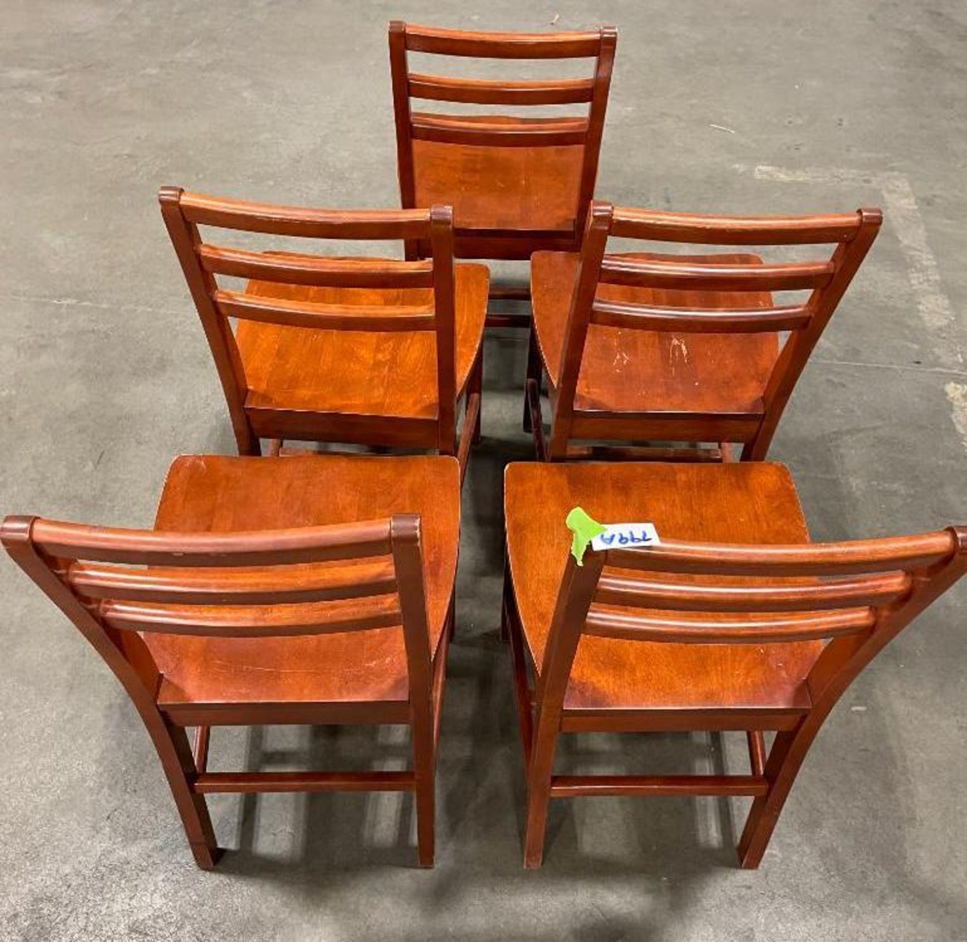 LOT OF (5) DOR-VAL SLAT BACK WOOD DINING CHAIRS - Image 6 of 6