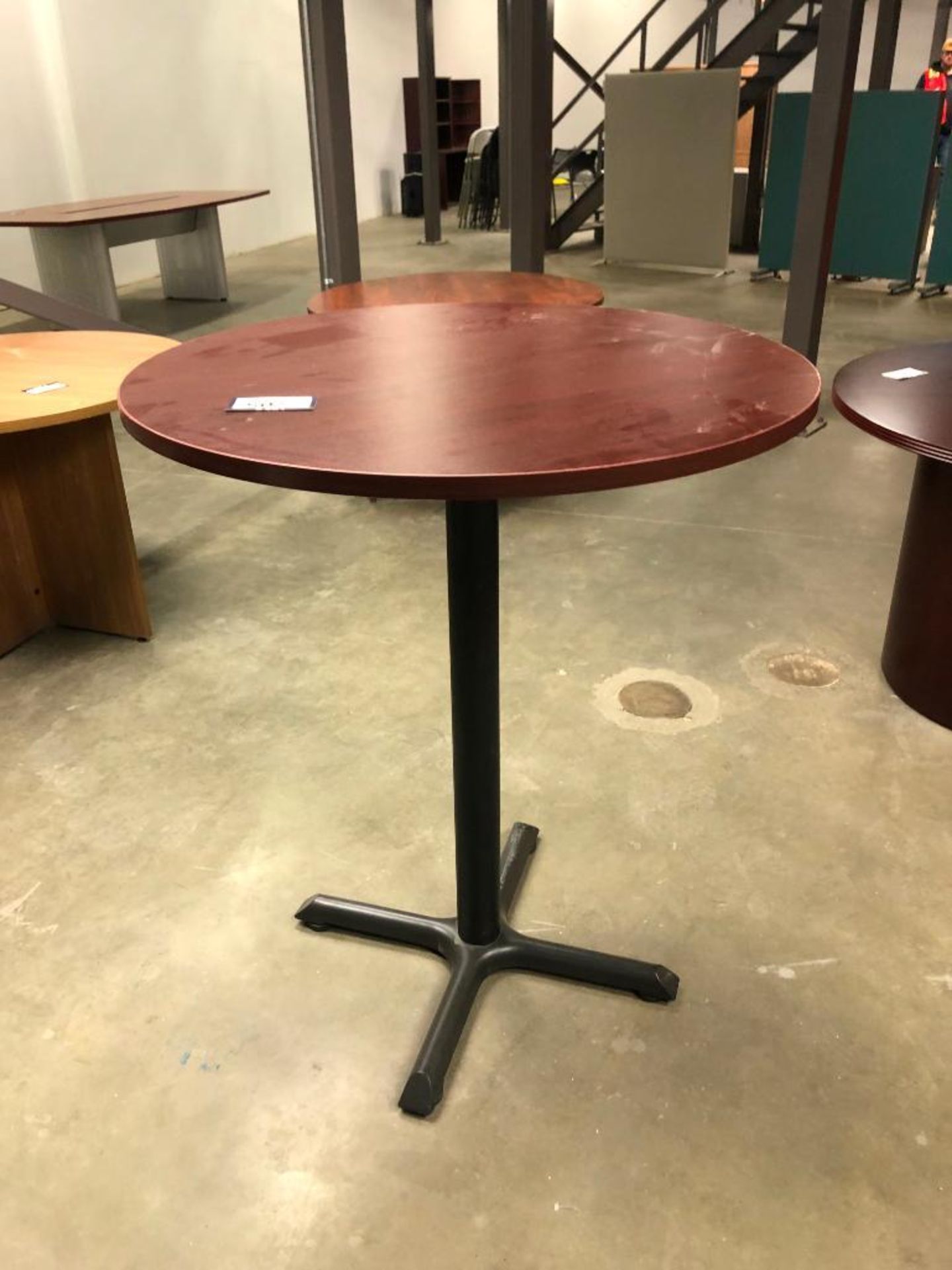 Timeless Cherry 36" Round Bar Height Meeting Table