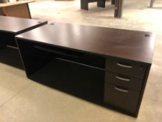 Timeless Espresso 71" x 36" Straight Desk with 3-Drawer File Pedestal