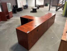 T-Shaped Straight Desk with 3-Drawer File Pedestal