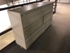 Lot of (2) 3-Drawer Black Lateral Filing Cabinet