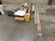 Lot of Ceiling Tiles, Drywall Compound, Painting Supplies, Lightbulbs, etc.