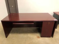 Timeless Cherry 72" x 36" Straight Desk with 2-Drawer File Pedestal