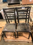 Lot of (4) Metal Slat Back Padded Chairs