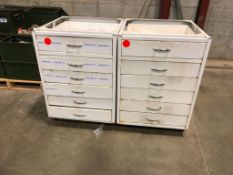 Lot of (2) 6-Drawers Parts Storage Cabinets