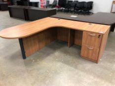 Timeless 71" L-Shaped Bullet Desk with 2-Drawer File Pedestal