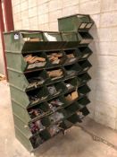 Lot of (29) Metal Parts Bins with Assorted Hardware