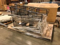 Pallet of (4) 3-Tier Black Display Stands & (4) White Clothes Racks