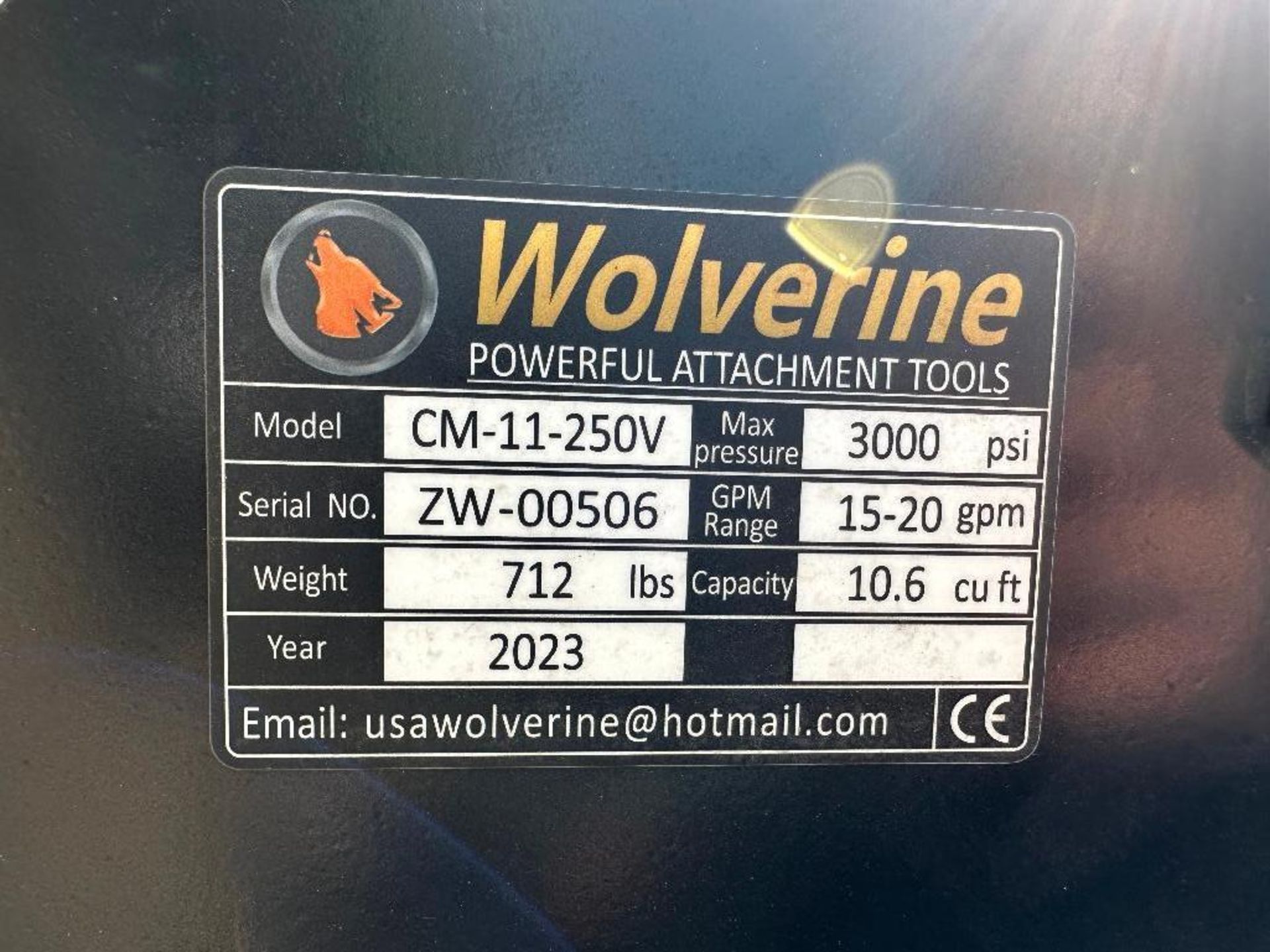 New 2023 Wolverine CM-11-250V 48" Concrete Mixer Skid Steer Attachment - Image 5 of 5