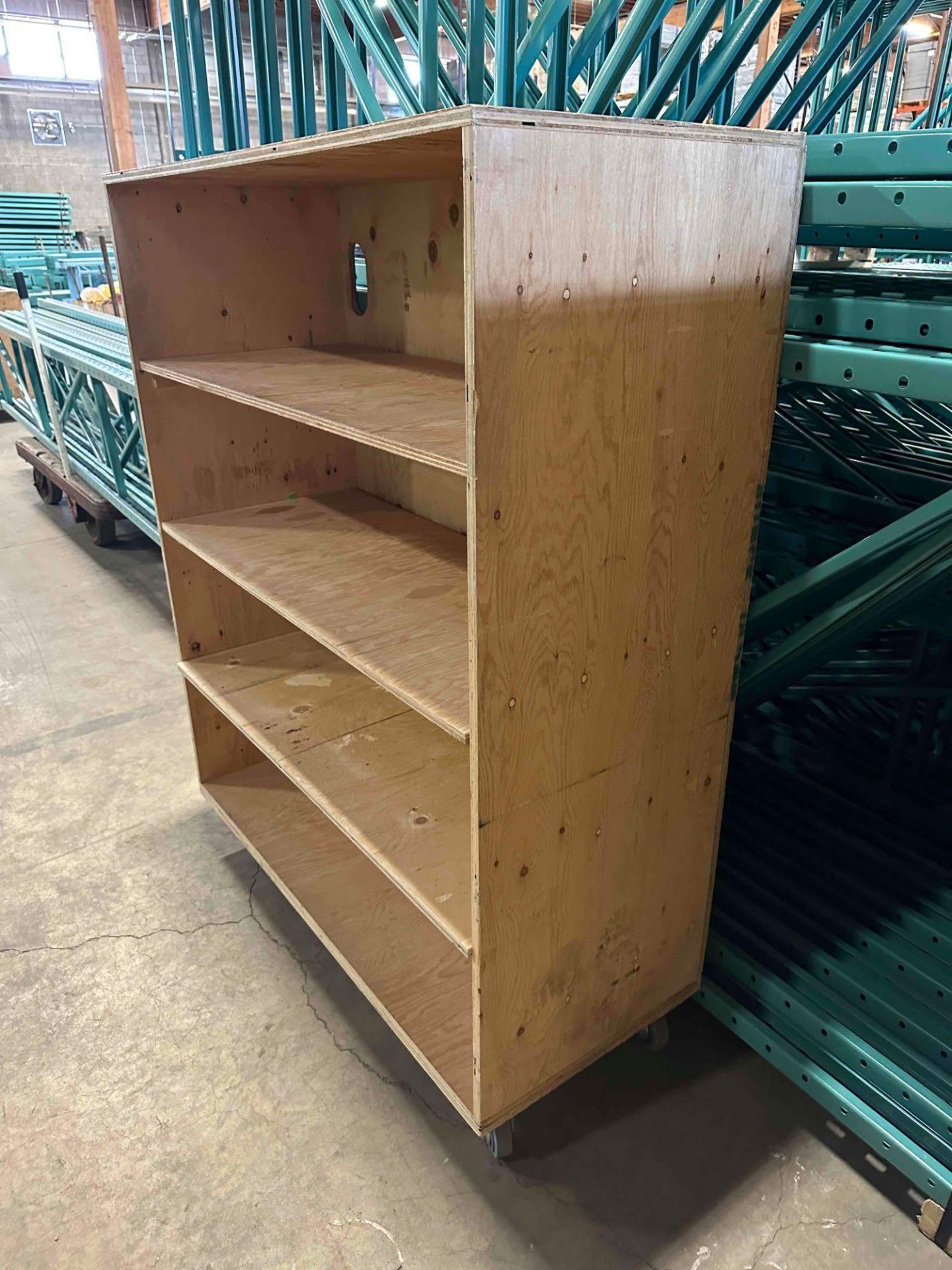 48” X 21” X 61” Mobile Wooden Shelf - Image 3 of 3