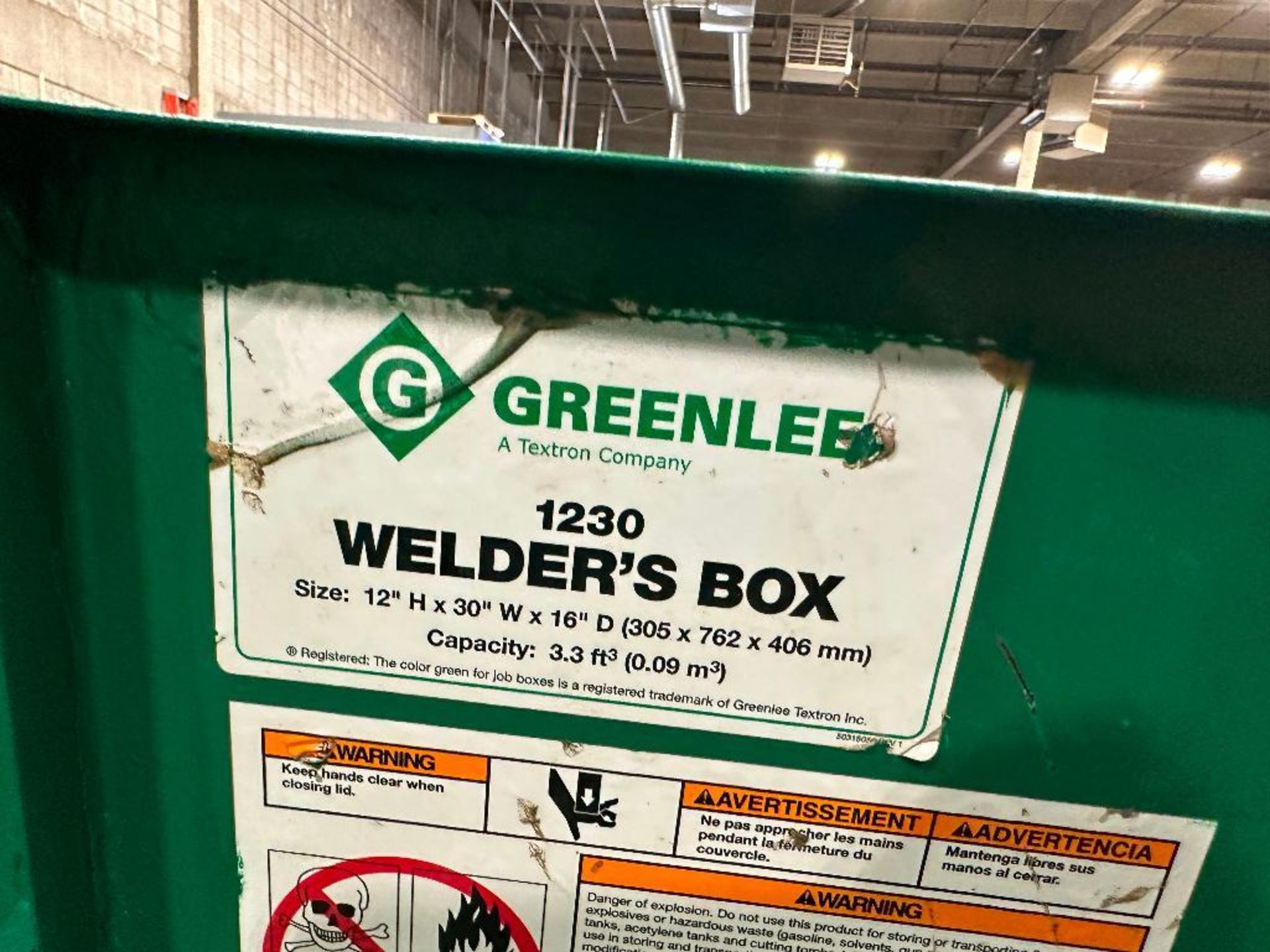 Greenlee Storage Box, 12" X 30" X 16" - Image 2 of 2
