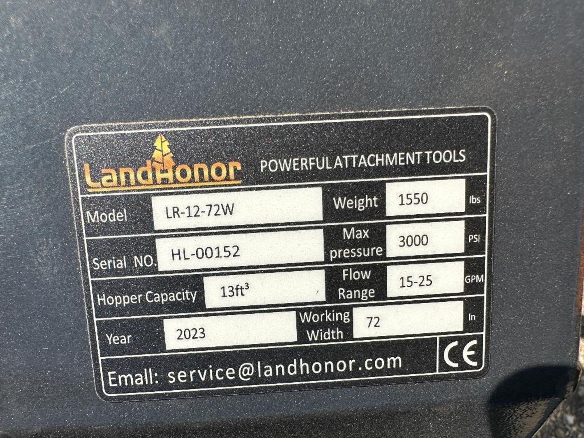 New 2023 Landhonor LR-12-72W 72" Landscape Rake Skid Steer Attachment - Image 6 of 7