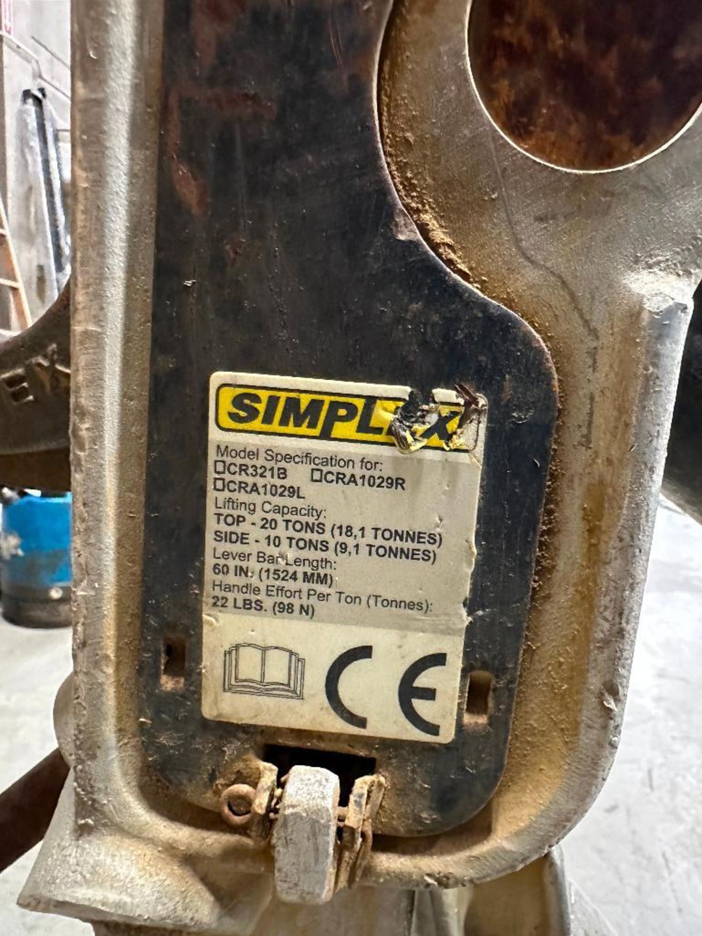 Simplex 20-Ton CRA1029 Reel Jack - Image 4 of 4