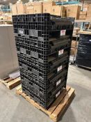 Lot of (5) ULINE H-1213BL 32” X 30” X 34” Collapsible Plastic Crates