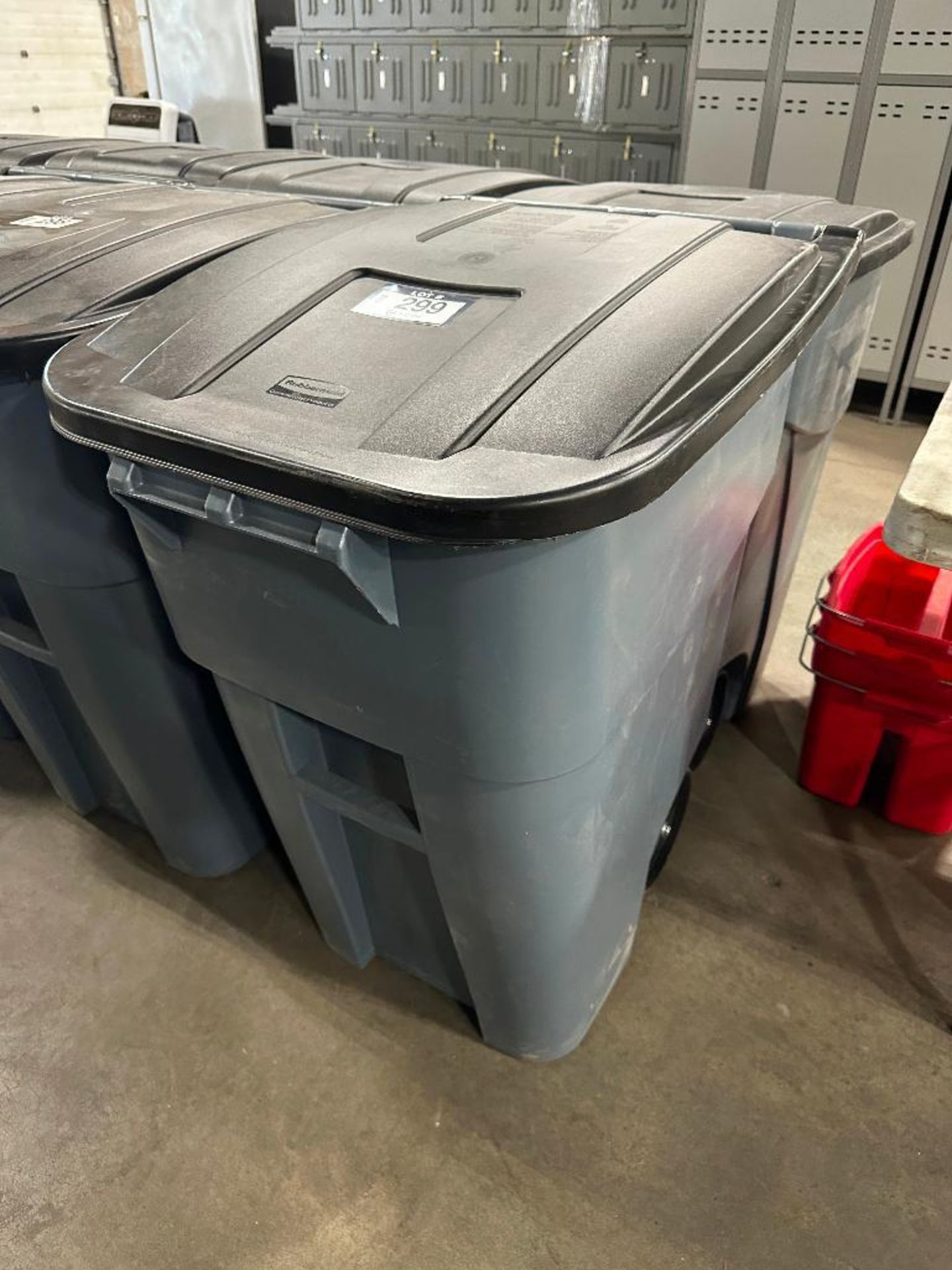 Lot of (2) Rubbermaid Mobile Trash Can - Image 2 of 3